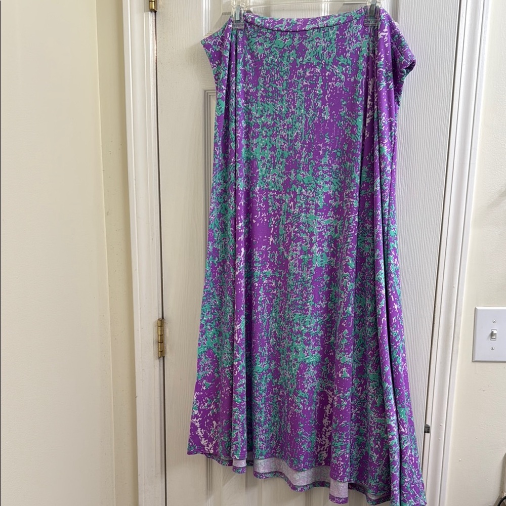 NWOT LuLaRoe Purple and Teal Maxi Skirt